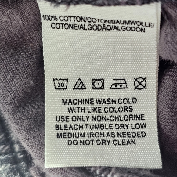 Free People Size 0 Black, White, Gray Flannel Plaid Slouchy Utility Pants EUC - Picture 5 of 6